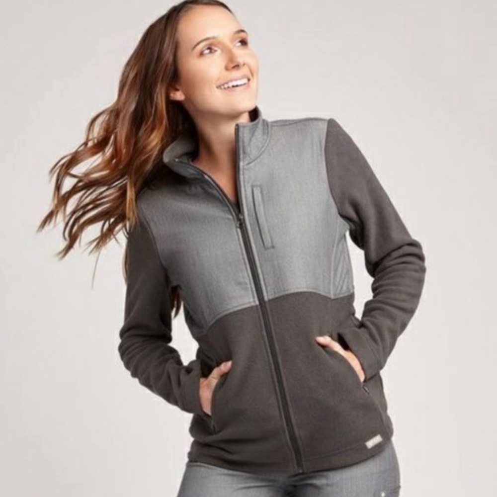 FIGS Grey Performance Fleece Jacket